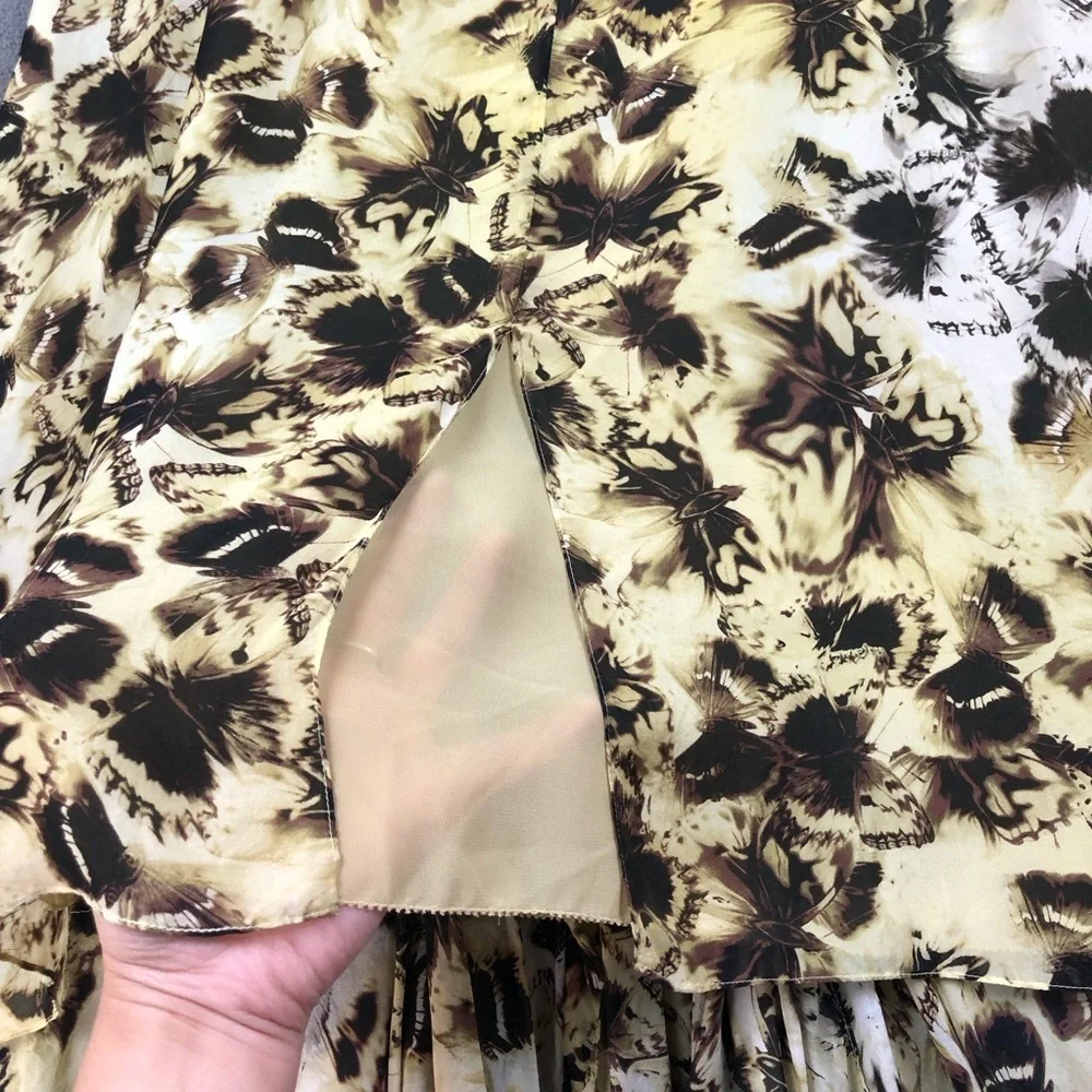 leifsdottir Anthropologie High Low Sleeveless Butterfly print fairy dress size 0